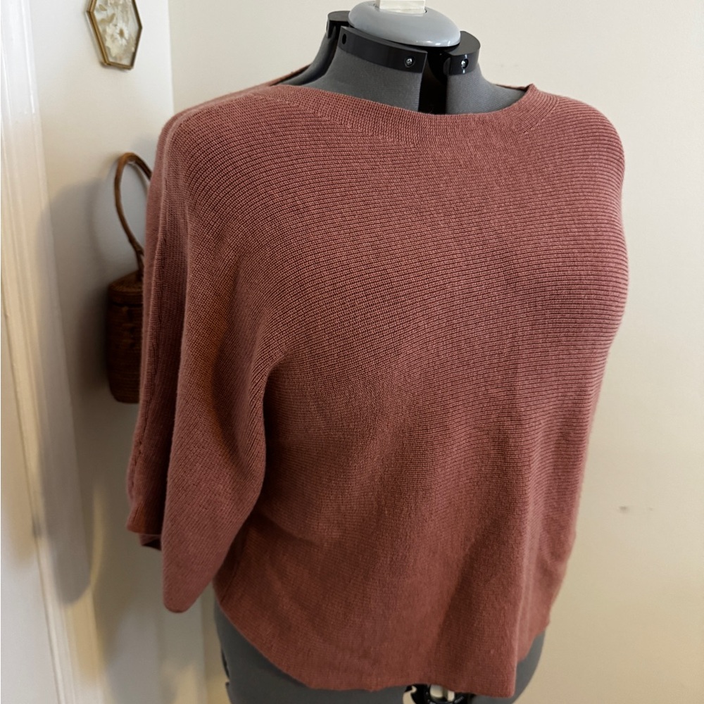 Eileen Fisher Women's 100% Italian Merino Wool Sweater in Dusty Rose